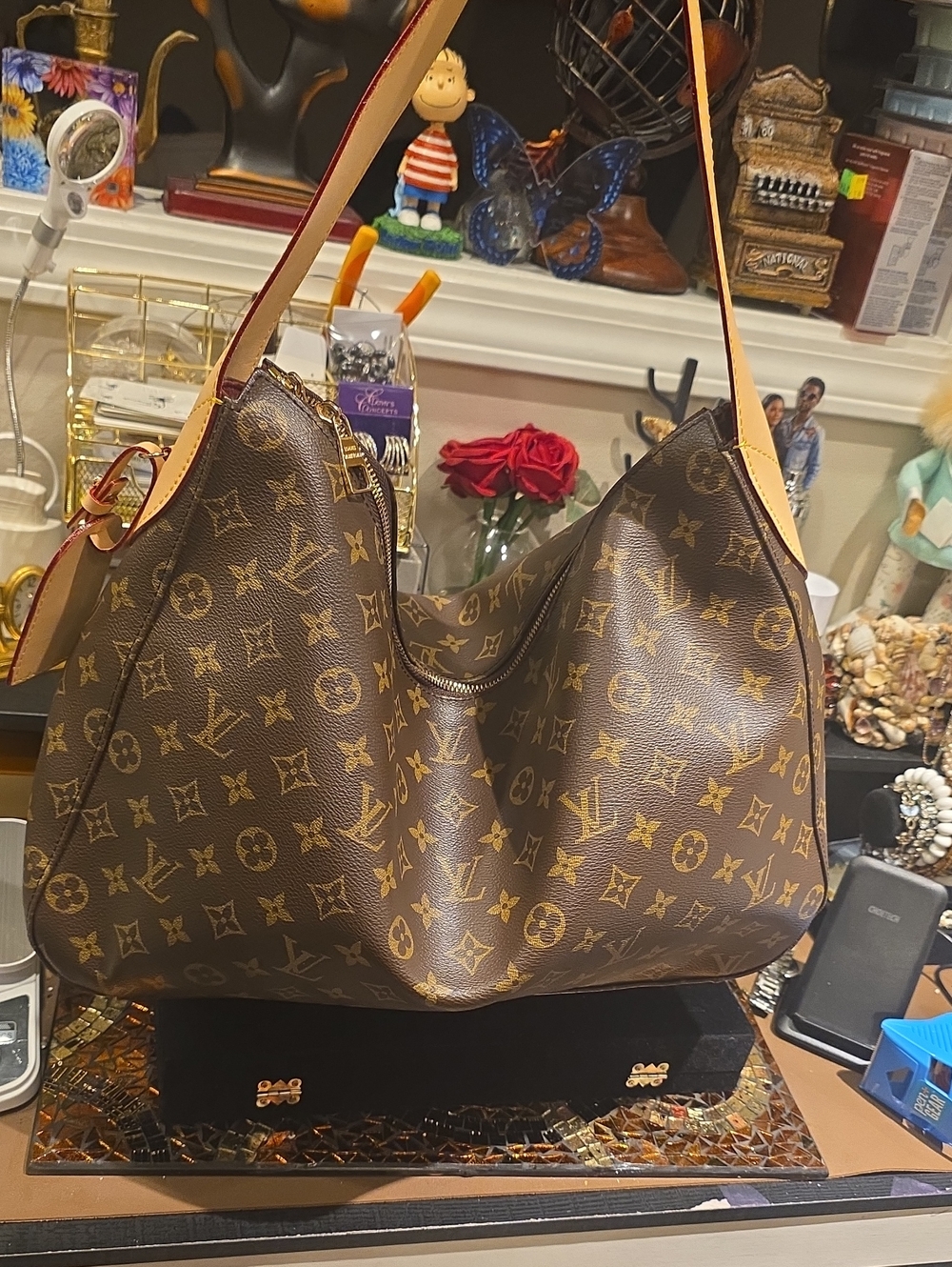 Louis Vuitton Brown Monogram Canvas Shoulder Bag